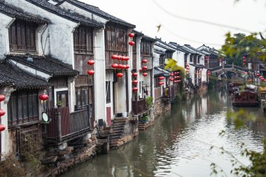 SUZHOU,CHINA - OCT 04 : Suzhou town is one of the oldest towns in the Yangtze Basin on October 04,2015 in southeastern Jiangsu Province of East China. clipart