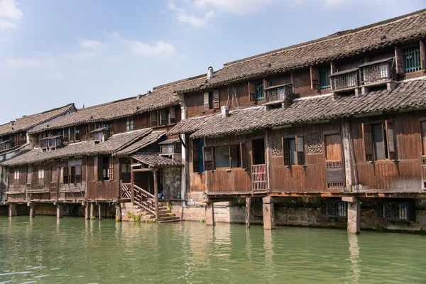 WUZHEN, CHINA, SEP 27, 2015: Old water town on September 27, 2015. Wuzhen Suzhou Jiangsu China Wuzhen Suzhou Jiangsu China is a major city in the southeast of Jiangsu Province in Eastern China — 스톡 사진