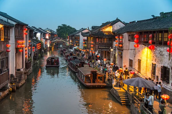 SUZHOU,CHINA - OCT 04 : Suzhou town is one of the oldest towns in the Yangtze Basin on October 04,2015 in southeastern Jiangsu Province of East China. — стокове фото