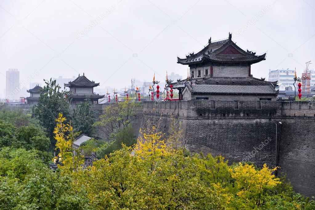 Xian City Wall ,one of the oldest and best preserved Chinese city walls