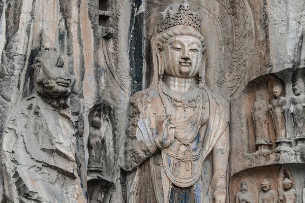 Sculture di grotte di Longmen in Cina — Foto Stock