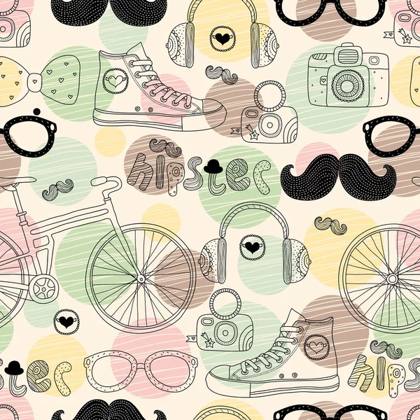 Hipster doodles padrão colorido — Vetor de Stock