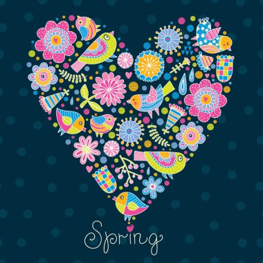 Cute bahar kartpostal