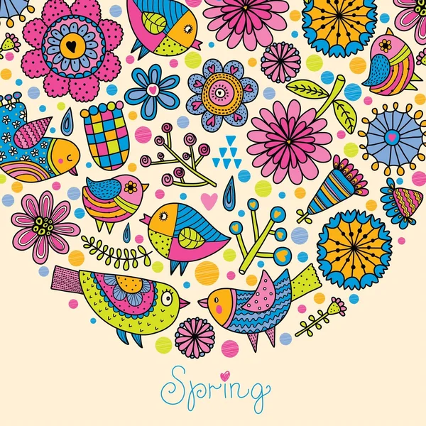 Söt våren vykort — Stock vektor