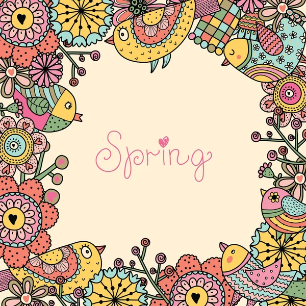 Cute spring postcard — Stock Vector