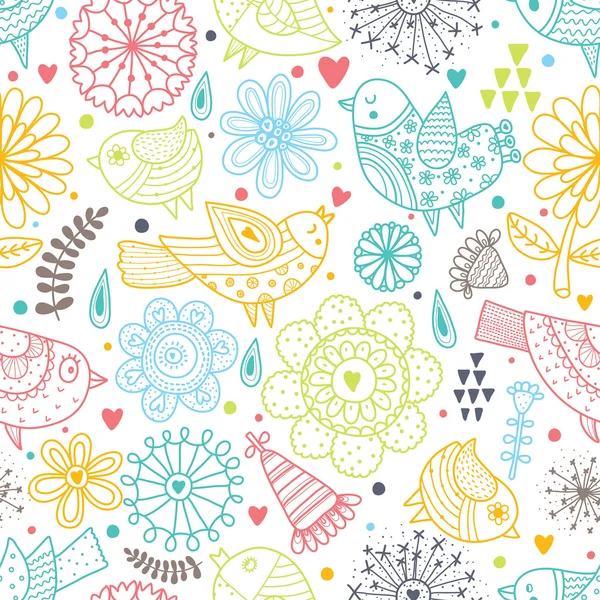 Seamless pattern with birds. — Stock Vector