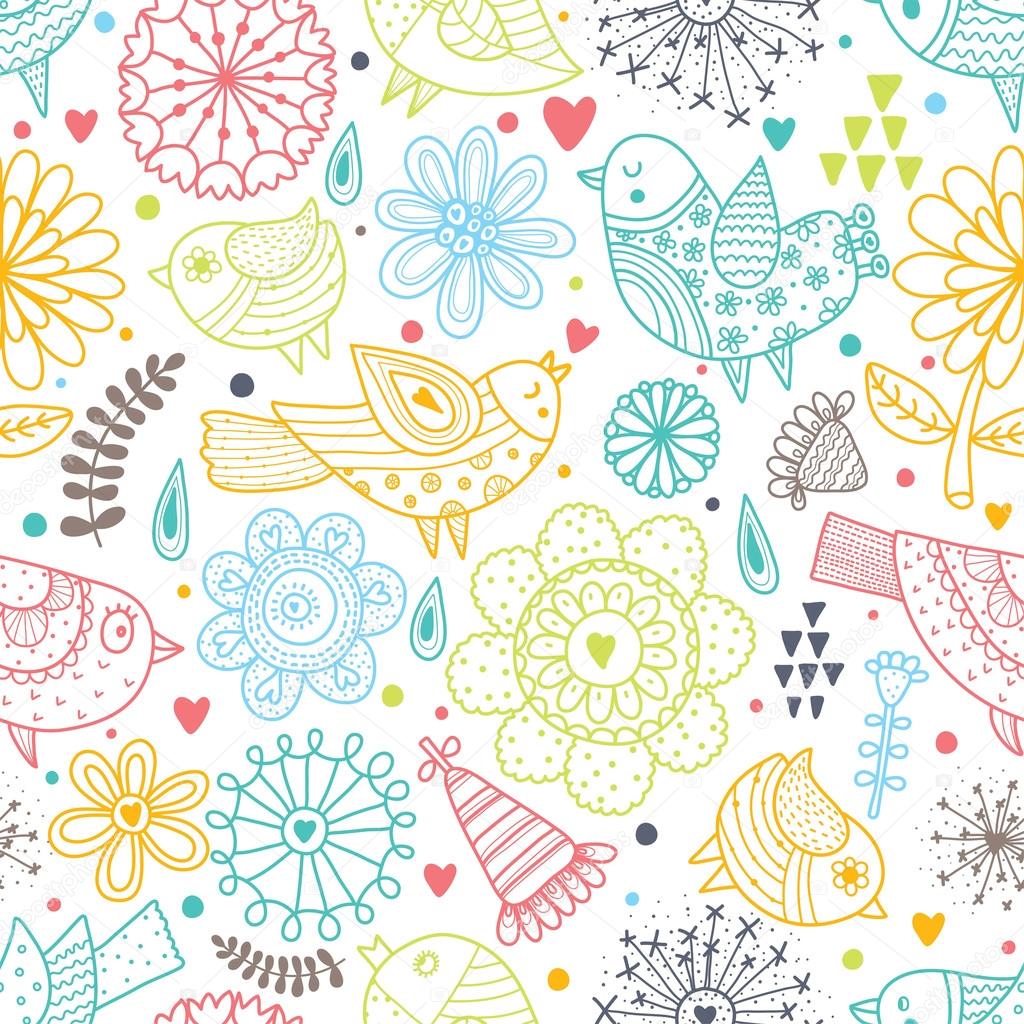 seamless pattern with birds.