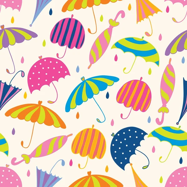 Seamless pattern with umbrellas — Stock Vector