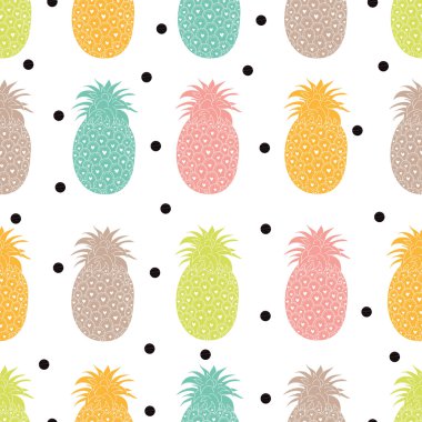 ananas ve lekeli seamless modeli