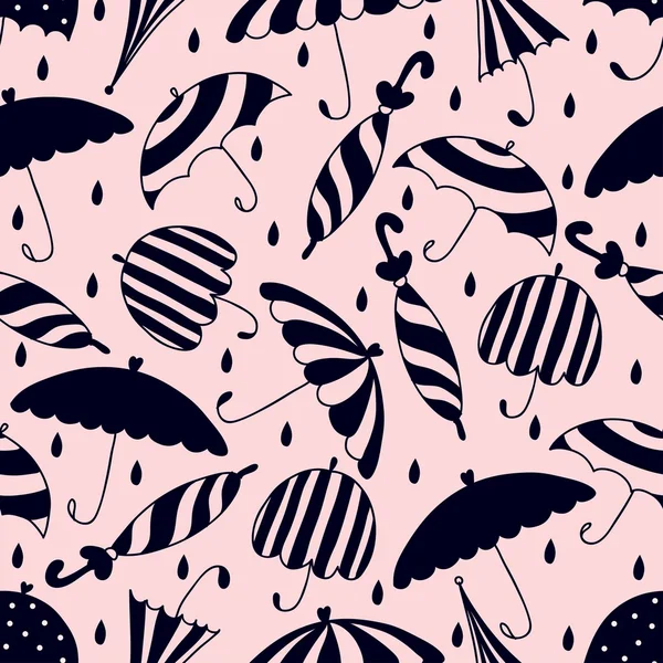 Parapluies noirs mignons . — Image vectorielle