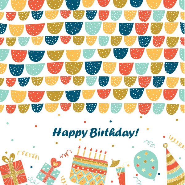 Carte d'anniversaire, invitation de fête — Image vectorielle