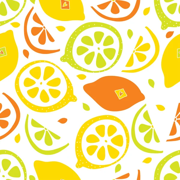 Limones patrón sin costura . — Archivo Imágenes Vectoriales