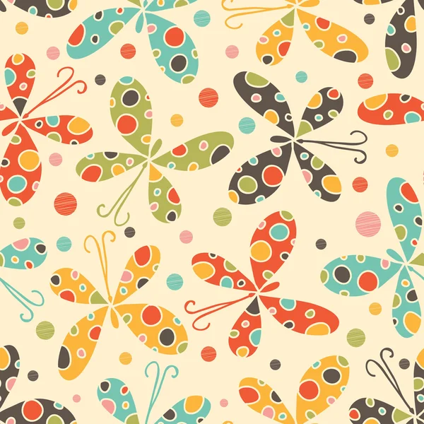 Butterflies seamless pattern. — Stock Vector