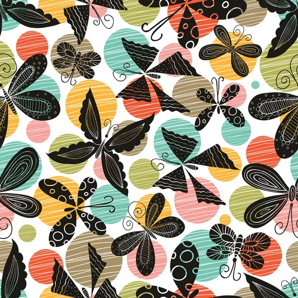 Butterflies seamless pattern. — Stock Vector