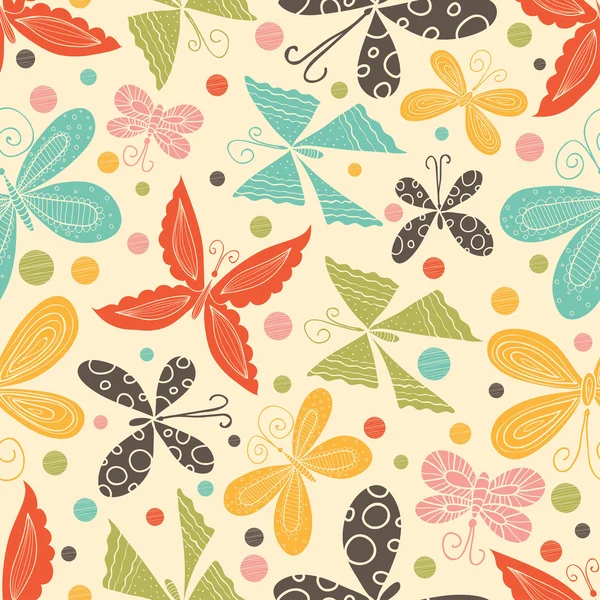 Butterflies seamless pattern. — Stock Vector