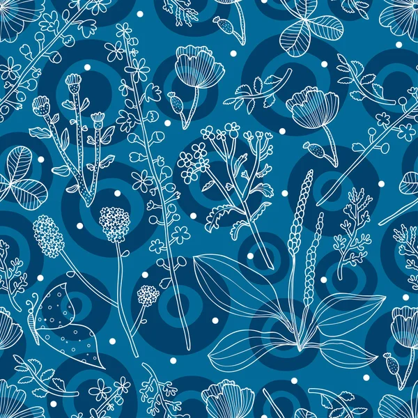 Patrón floral con lunares — Archivo Imágenes Vectoriales