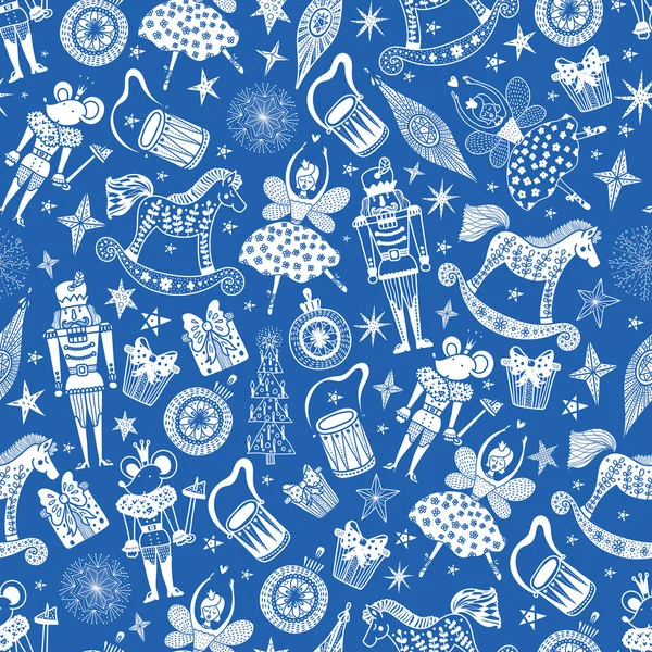 Christmas Vector Seamless Nutcracker Pattern Seamless Pattern Can Used Wallpaper — Stock Vector