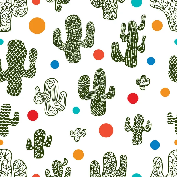 Módní Návrhy Roztomilý Kaktus Bezproblémový Vzorec Lze Použít Textilním Průmyslu — Stockový vektor