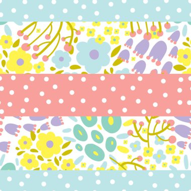 Bahar çiçeğiyle sevimli, dikişsiz desen. Klasik çiçek illüstrasyonu. Moda baskıları için şablon.