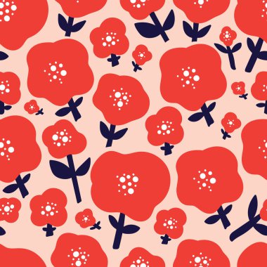 Bahar çiçeğiyle sevimli, dikişsiz desen. Klasik çiçek illüstrasyonu. Moda baskıları için şablon.