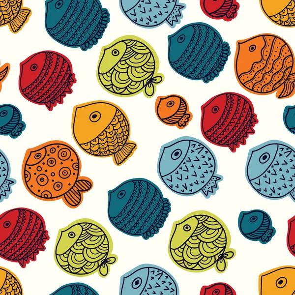 Cute Fish Kids Background Seamless Pattern Can Used Textile Industry — Stock Vector