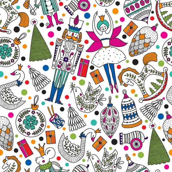 Christmas Vector Seamless Nutcracker Pattern Seamless Pattern Can Used Wallpaper — Stock Vector