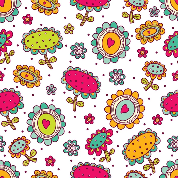 Seamless pattern with flowers. — Stock Vector