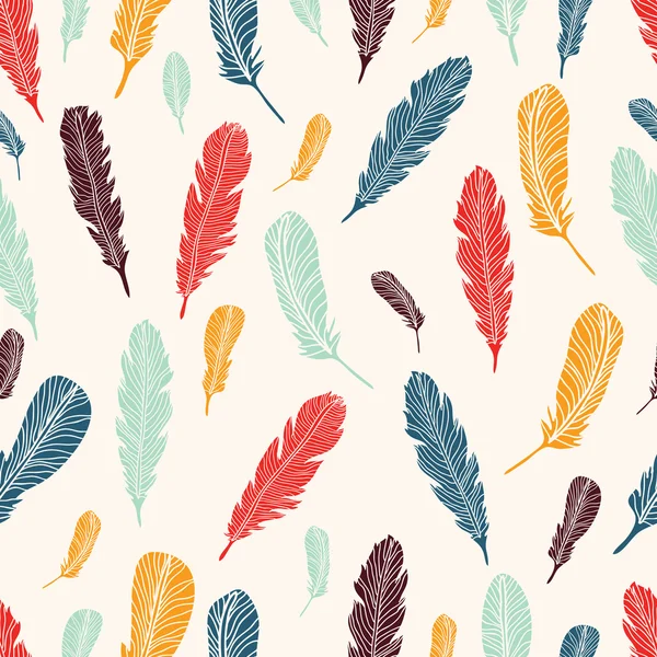 Cute seamless pattern with feather — Stock Vector