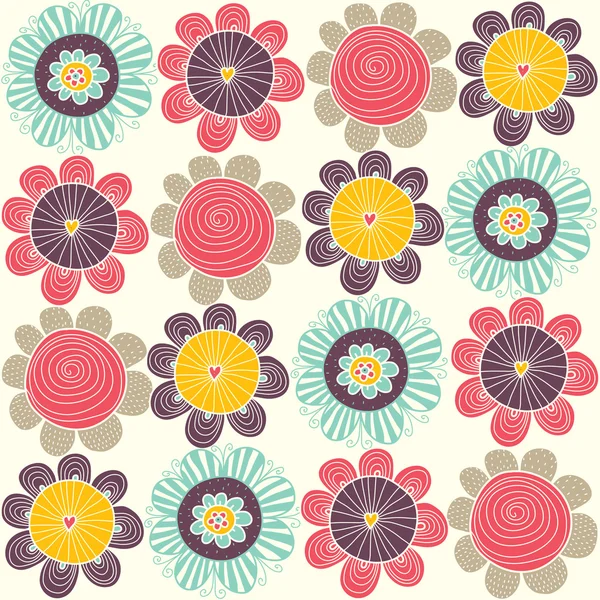 Orné motif sans couture avec des fleurs — Image vectorielle