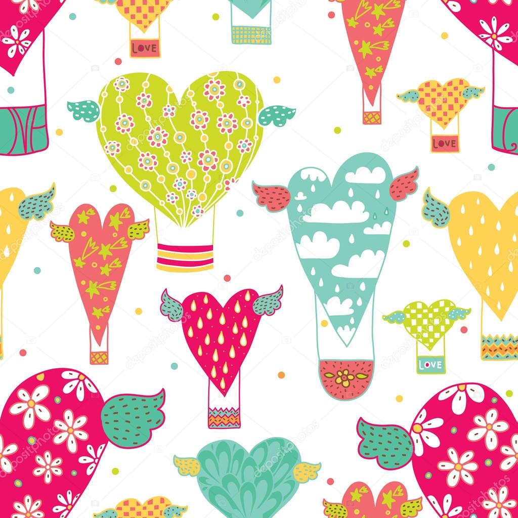 Vector illustration of Pattern Flaying Hearts 59101539