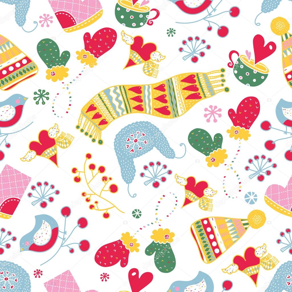 Winter seamless pattern