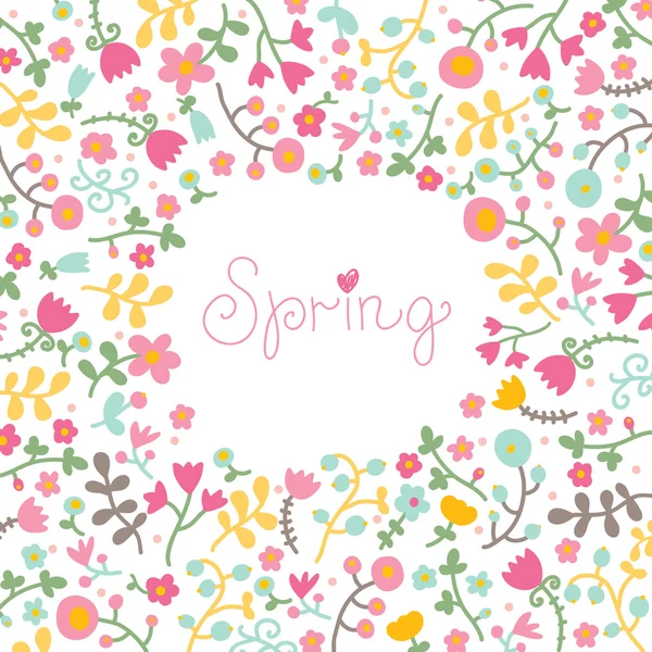 Marco de primavera floral — Vector de stock