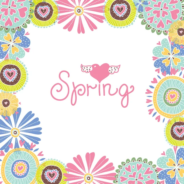 Floral spring frame — Stock Vector