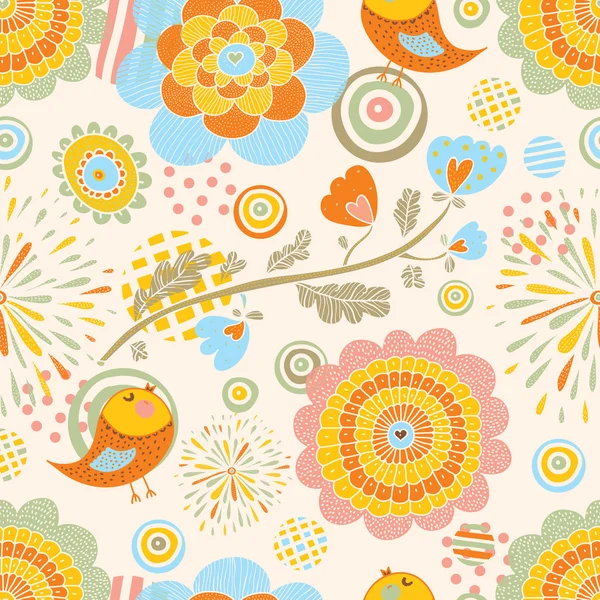 PrintMignon motif sans couture printemps — Image vectorielle