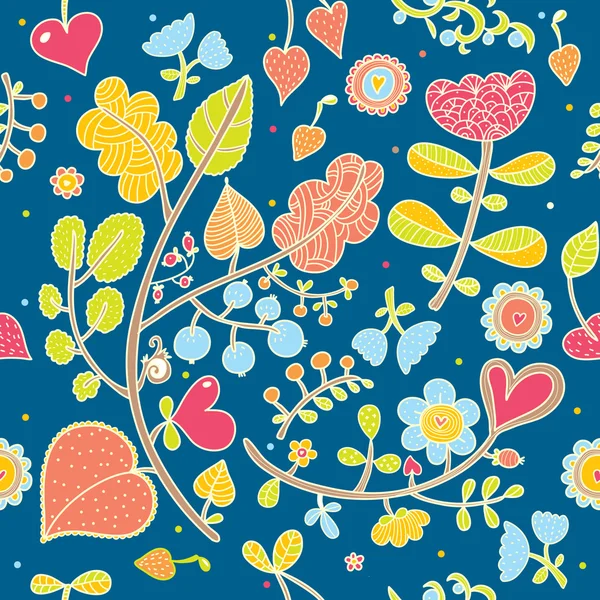 Spring pattern with colorful flowers — Stock Vector