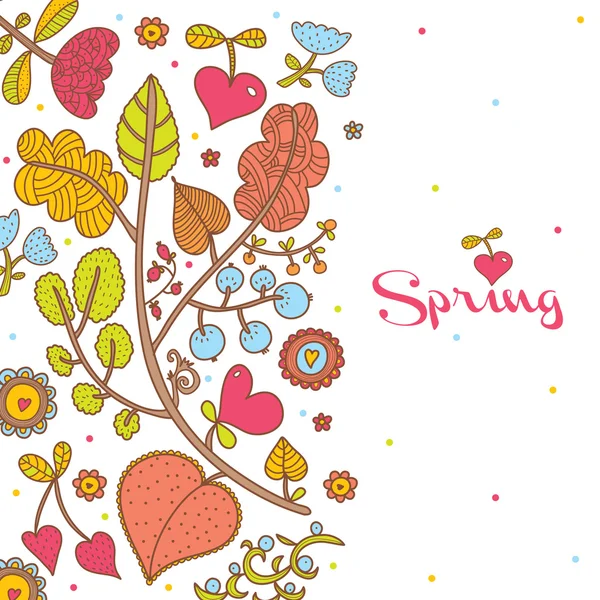 Bahar çiçek kartı — Stok Vektör