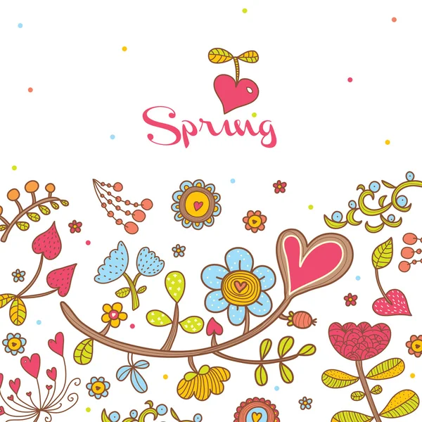 봄 꽃 카드 — 스톡 벡터