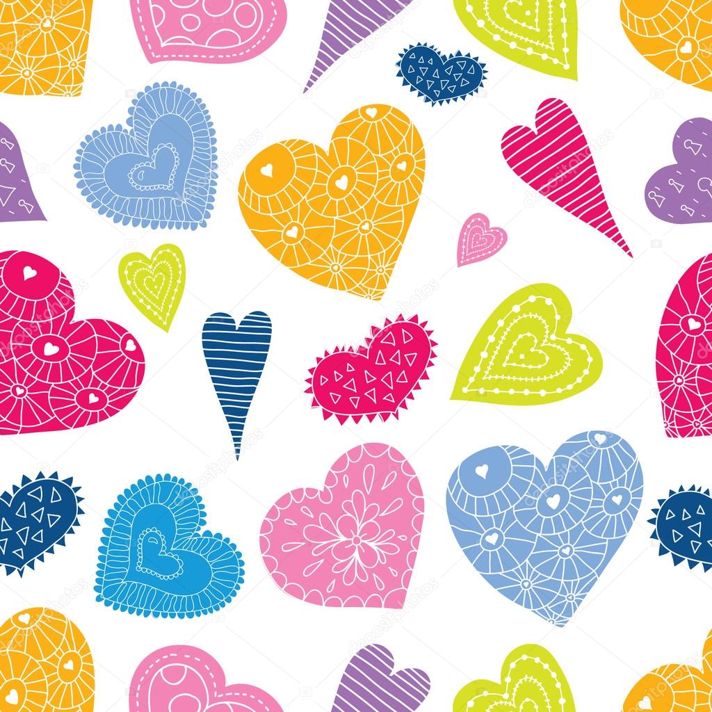 Colorful hearts pattern
