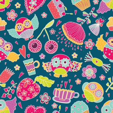 Baykuşlarla kusursuz desen.