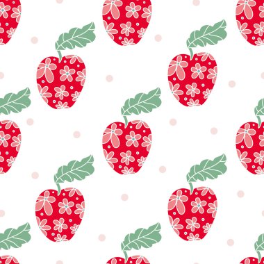 kırmızı elmalar dikişsiz desen.