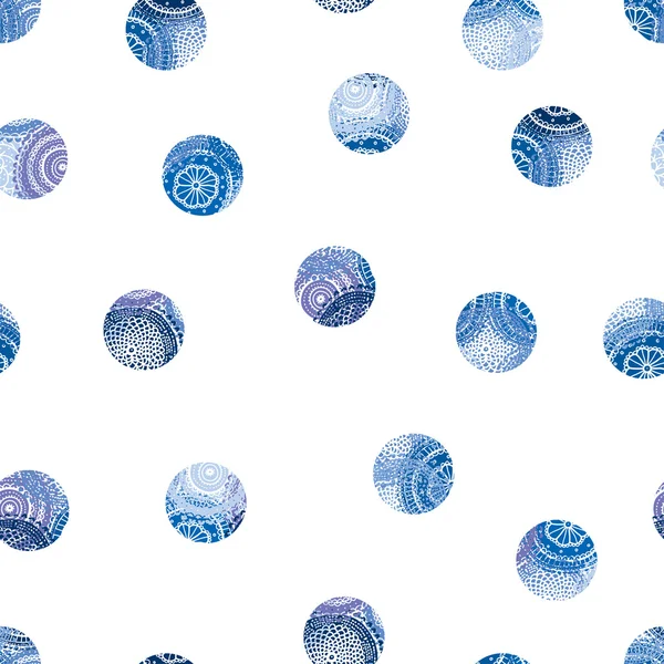 Patrón con puntos adornados azules — Archivo Imágenes Vectoriales