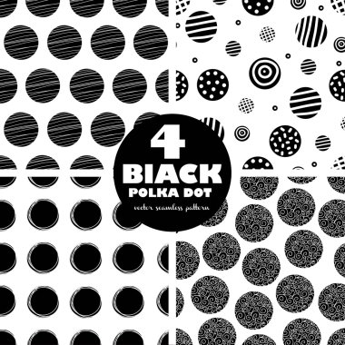 4 black seamless pattern. clipart