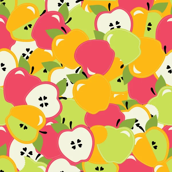 Patrón sin costuras con manzanas. — Vector de stock