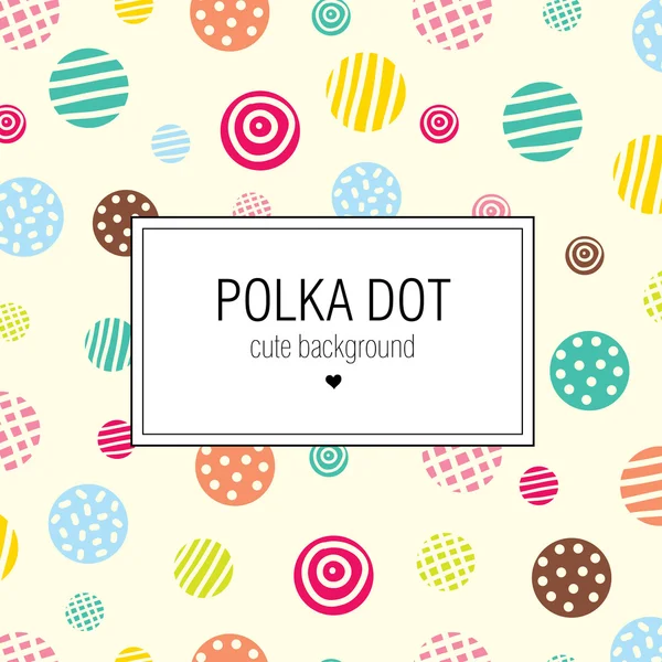 Postcard with colorful polka dot. — Stock Vector