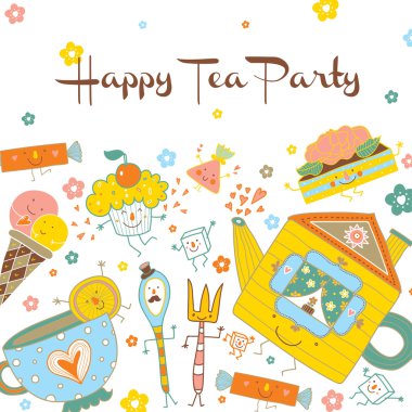 çay partisi kartpostal