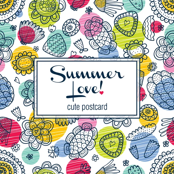 Summer love postcard — Stock Vector