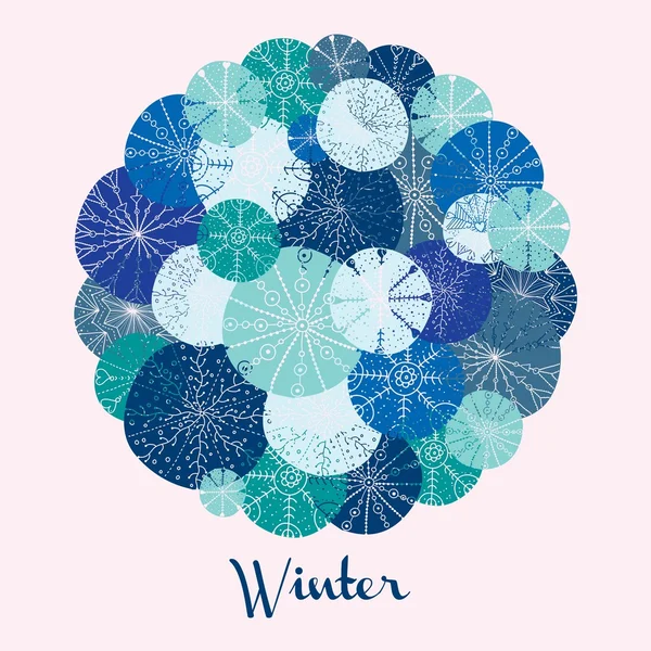 Bonita postal de invierno — Vector de stock