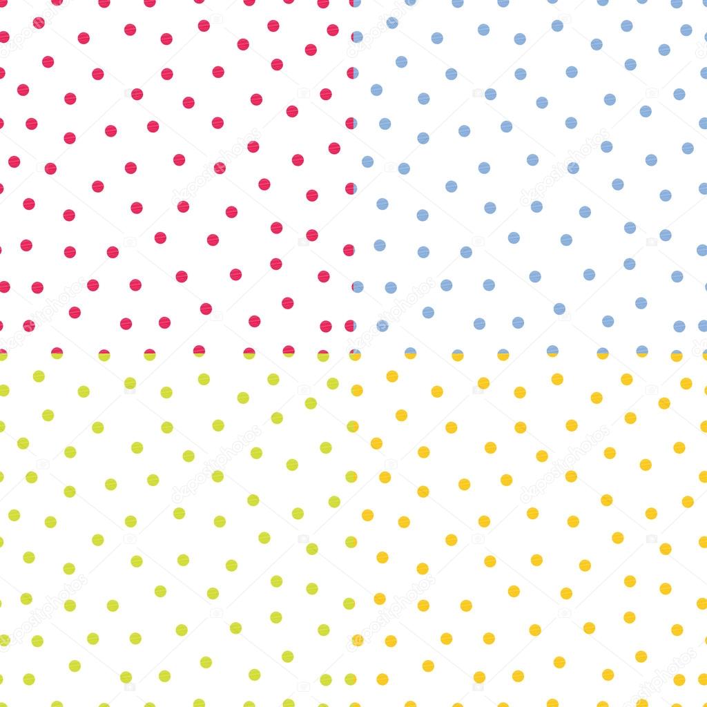 Set of polka dots in different colors