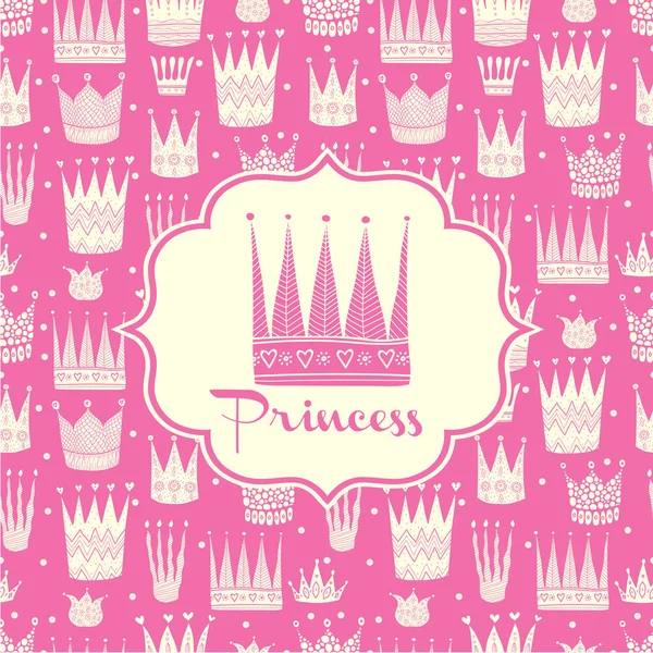 Postal princesa rosa — Vector de stock