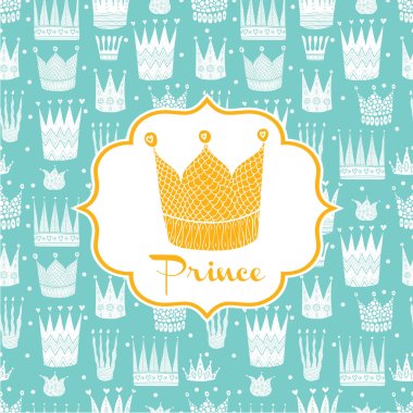 Greetings to the prince with a gold crown clipart